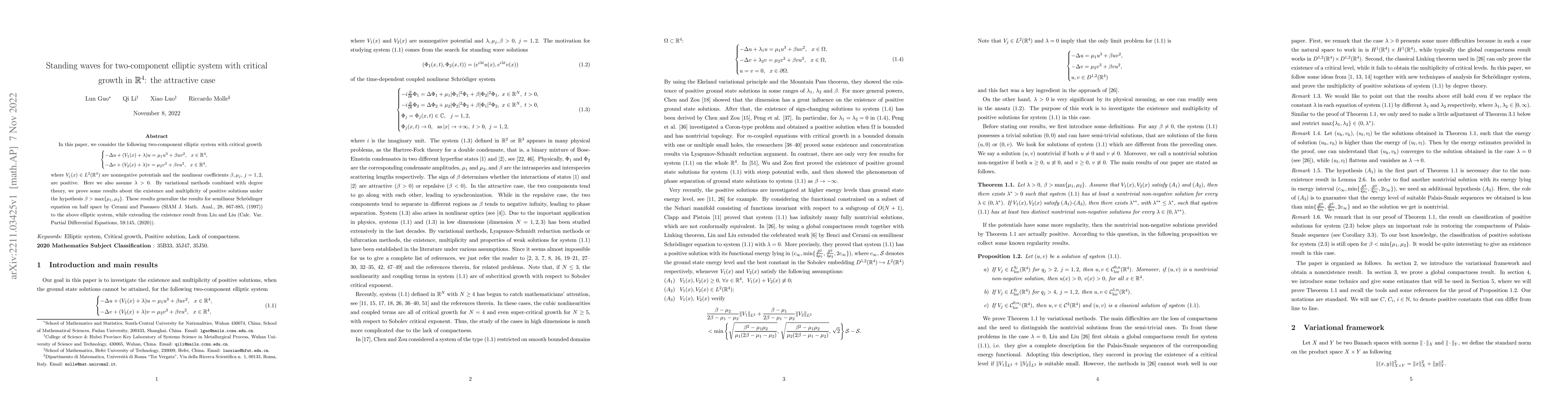 Thumbnail for Standing waves for two-component elliptic system with critical growth in
  $\mathbb{R}^{4}$: the attractive case