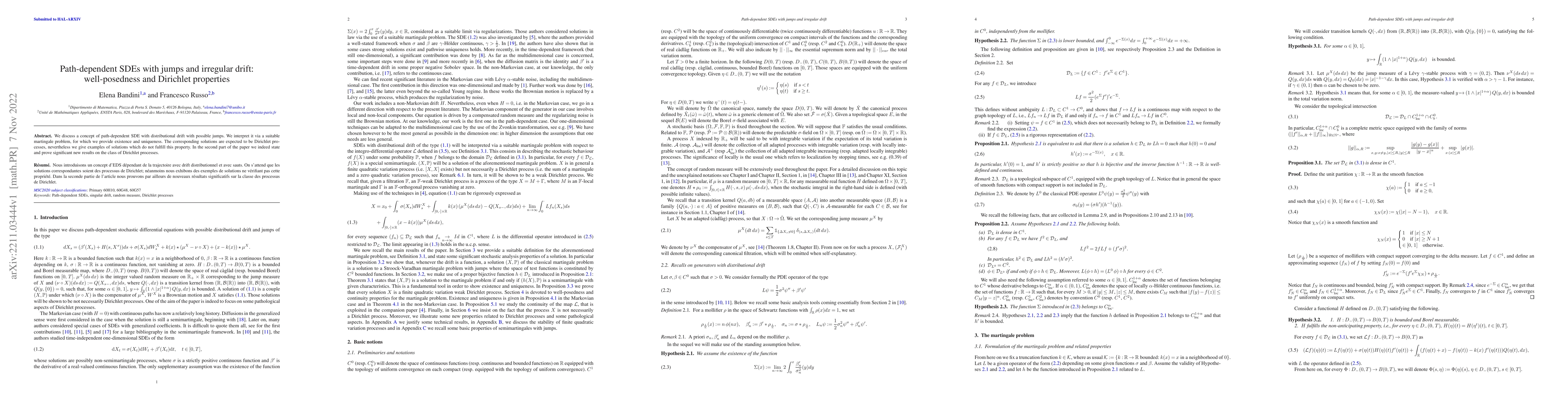 Thumbnail for Path-dependent SDEs with jumps and irregular drift: well-posedness and
  Dirichlet properties