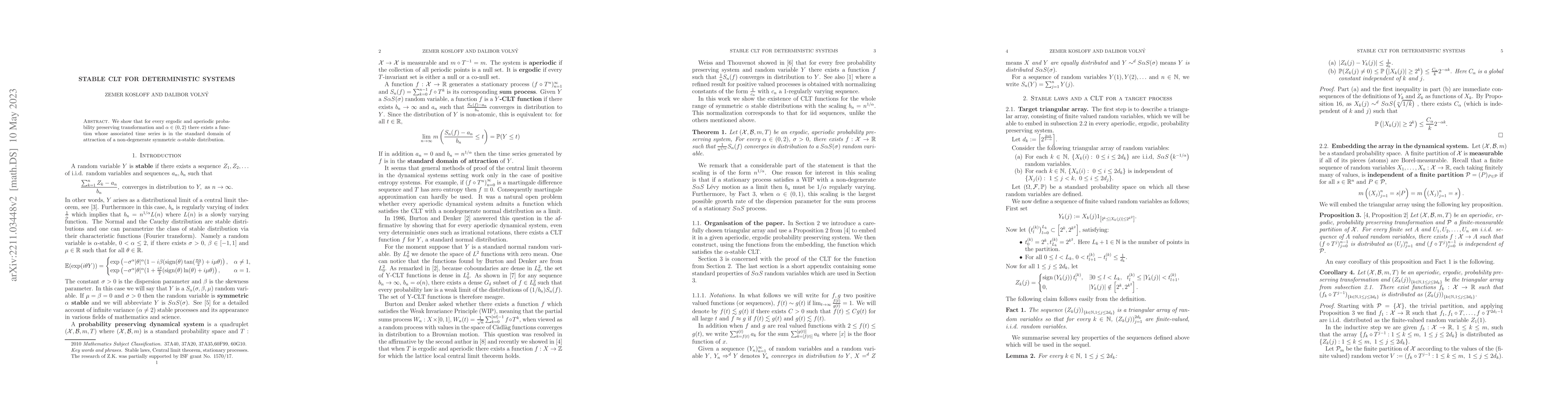 Thumbnail for Stable CLT for deterministic systems