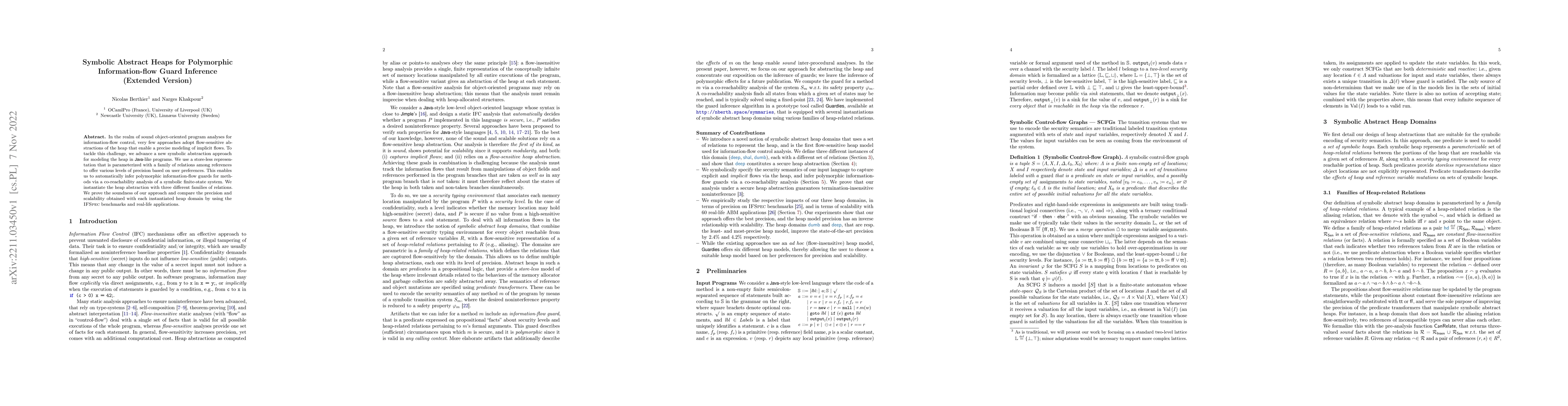 Thumbnail for Symbolic Abstract Heaps for Polymorphic Information-flow Guard Inference
  (Extended Version)