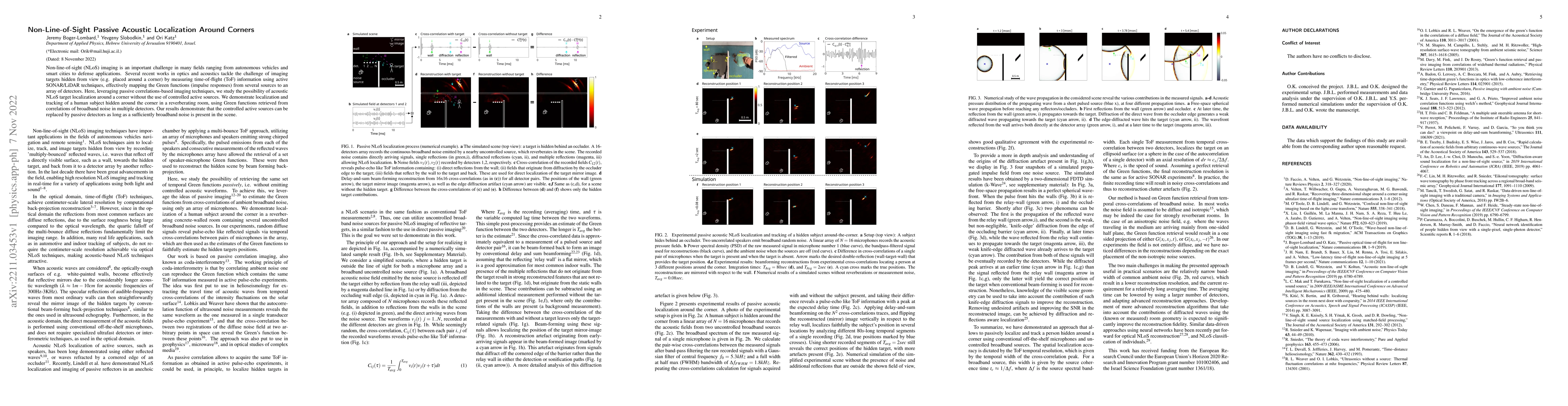 Thumbnail for Non-Line-of-Sight Passive Acoustic Localization Around Corners