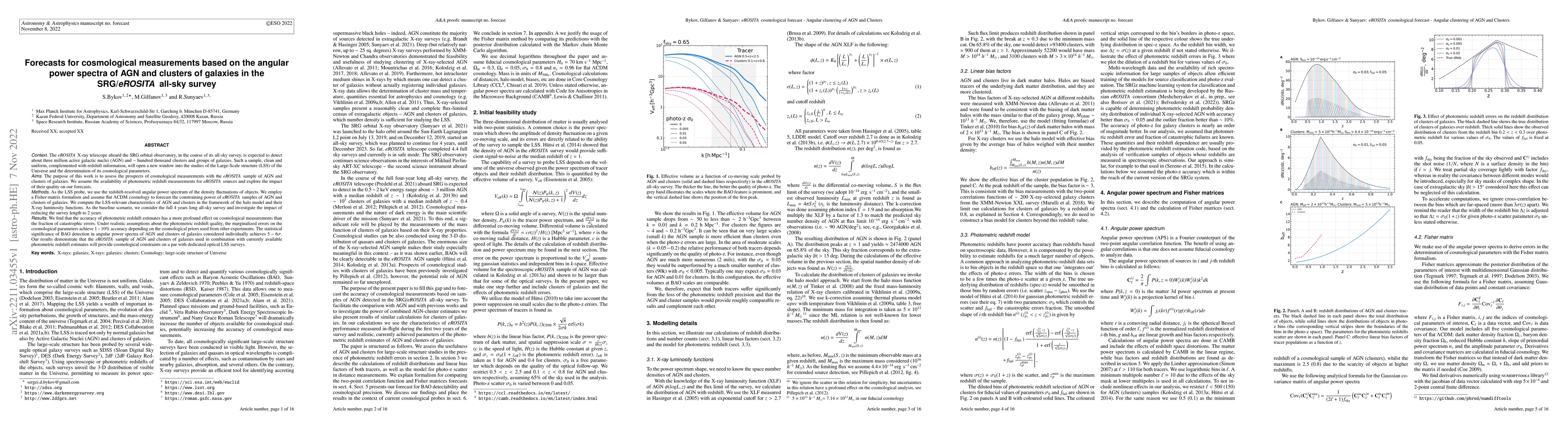 Thumbnail for Forecasts for cosmological measurements based on the angular power
  spectra of AGN and clusters of galaxies in the SRG/eROSITA all-sky survey