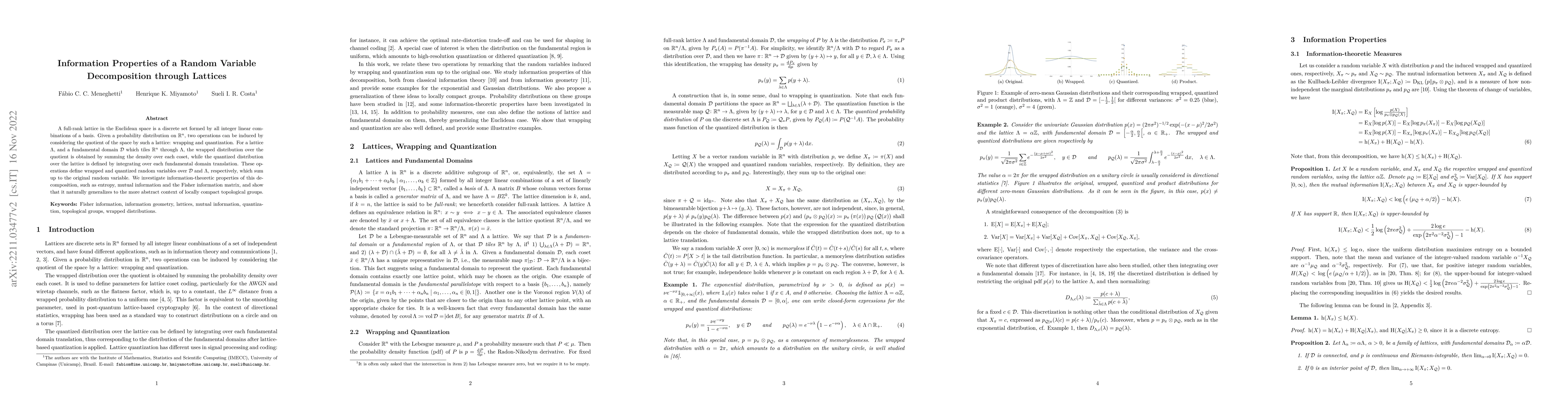Thumbnail for Information Properties of a Random Variable Decomposition through
  Lattices