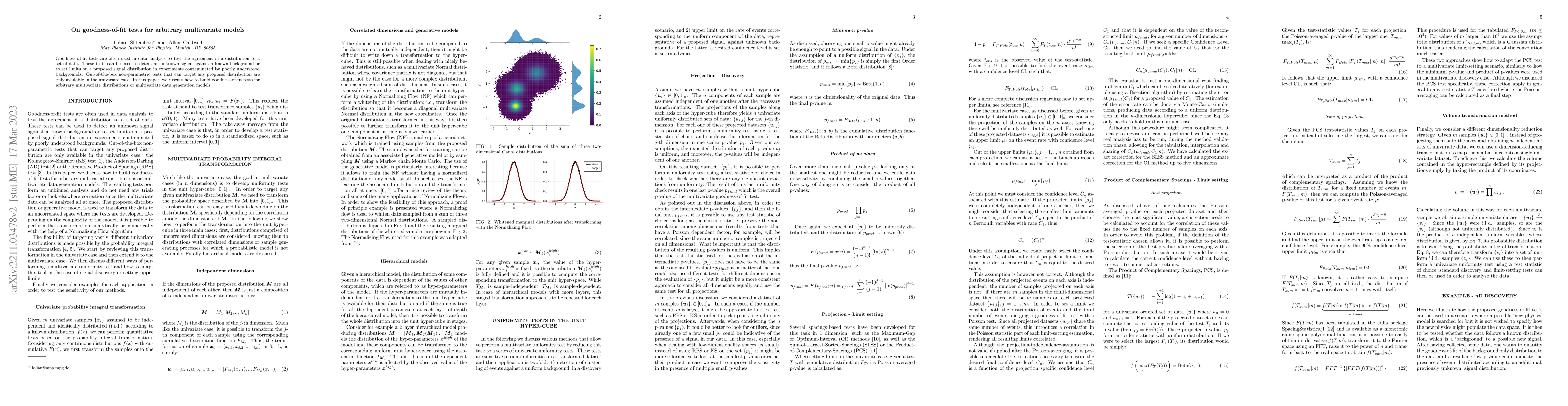 Thumbnail for On goodness-of-fit tests for arbitrary multivariate models