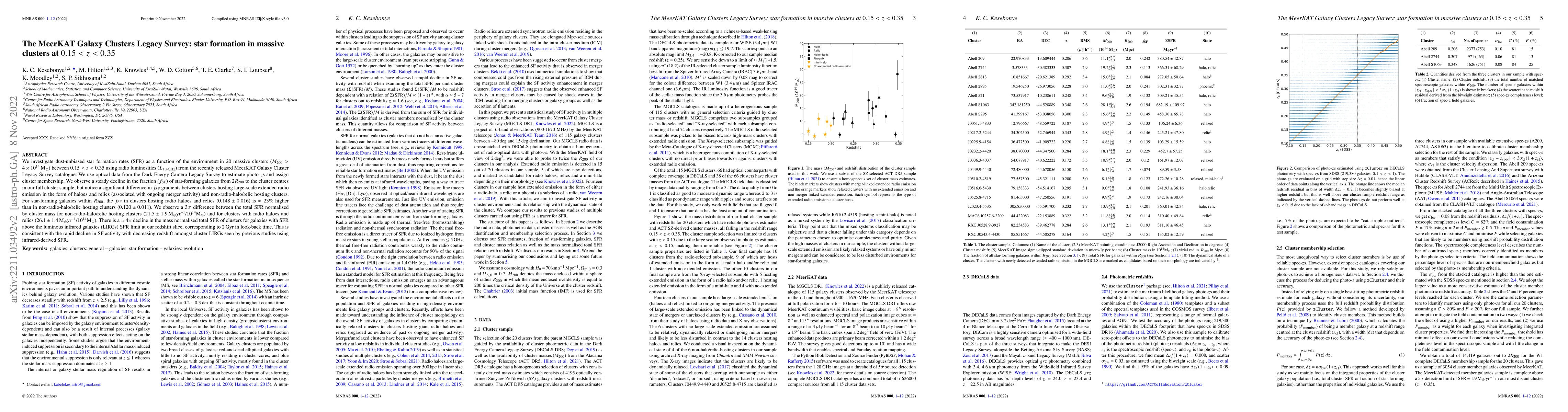 Thumbnail for The MeerKAT Galaxy Clusters Legacy Survey: star formation in massive
  clusters at 0.15 < z < 0.35