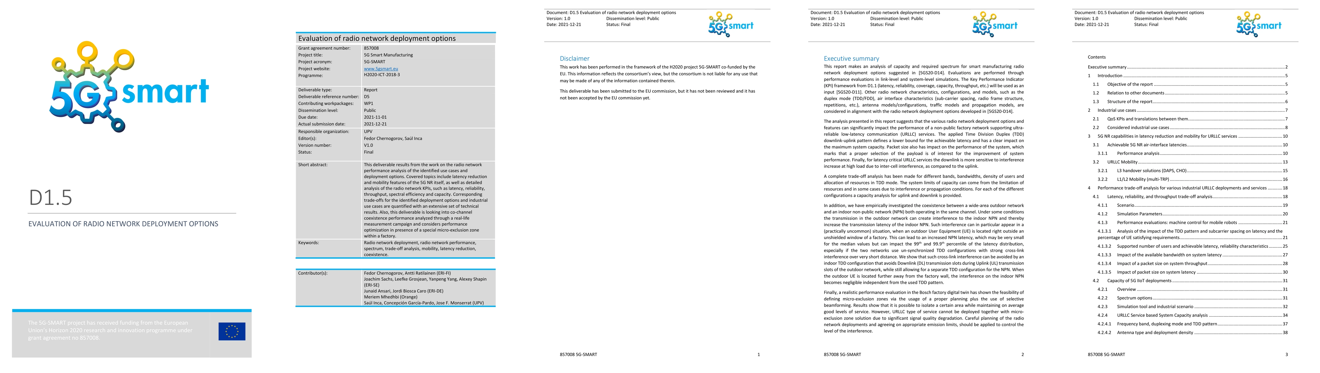 Thumbnail for 5G-SMART D1.5 Evaluation of radio network deployment options