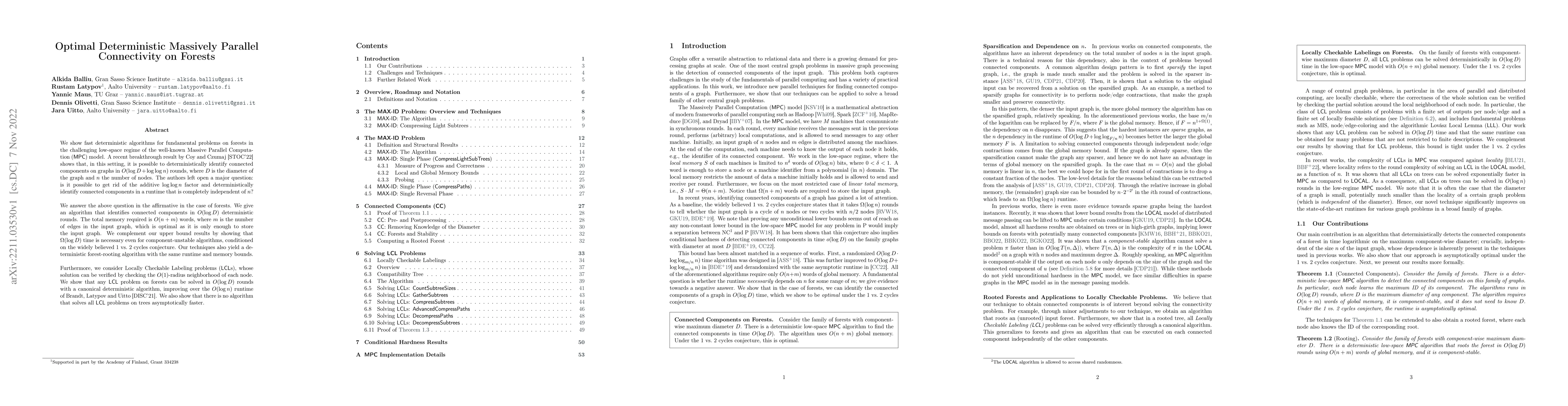 Thumbnail for Optimal Deterministic Massively Parallel Connectivity on Forests