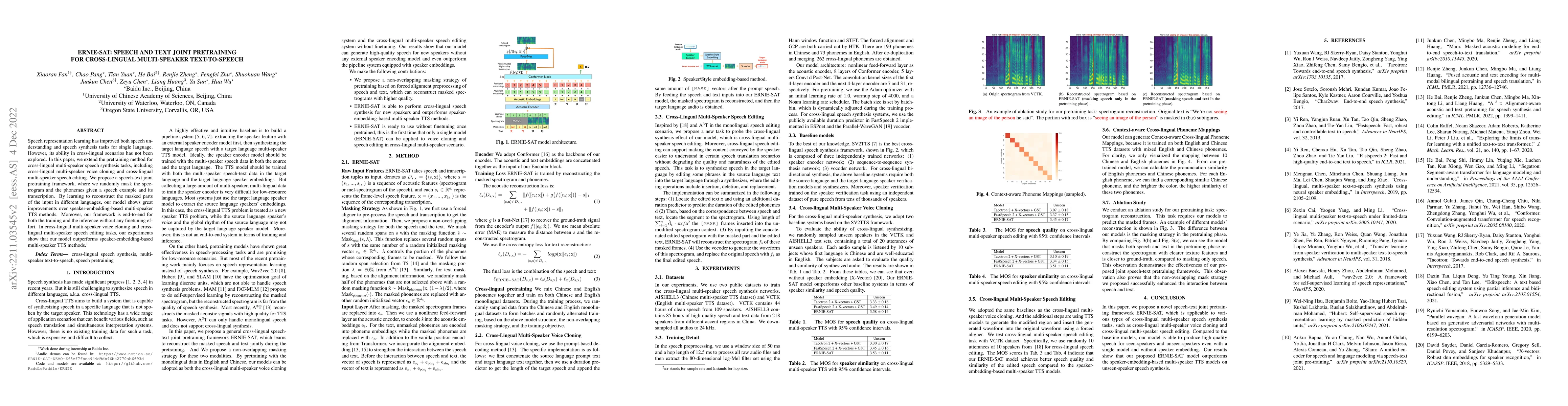 Thumbnail for ERNIE-SAT: Speech and Text Joint Pretraining for Cross-Lingual
  Multi-Speaker Text-to-Speech