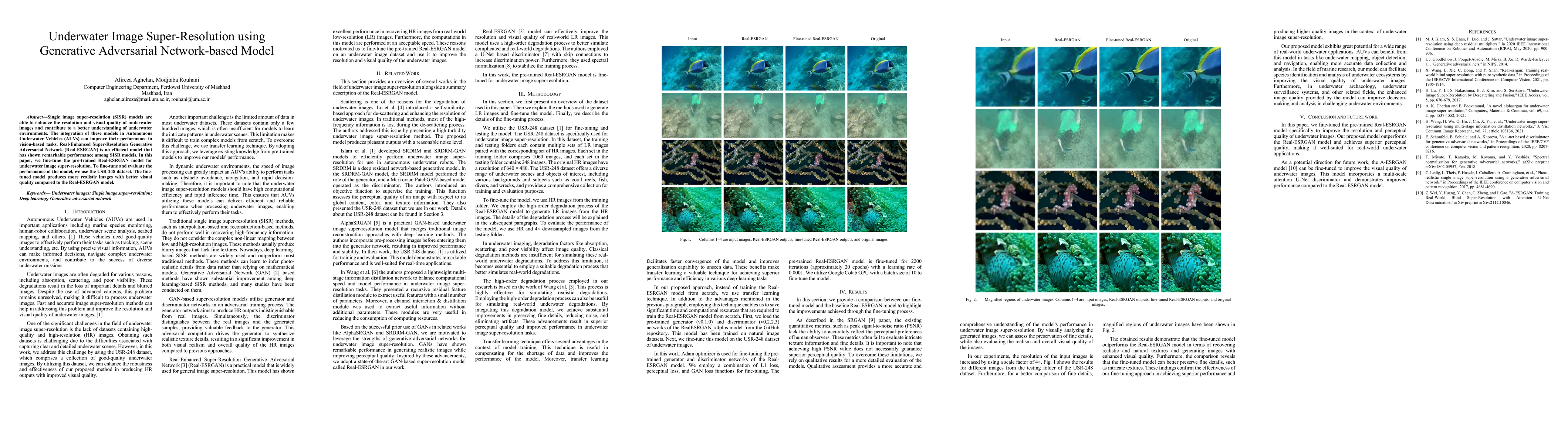 Thumbnail for Underwater Image Super-Resolution using Generative Adversarial
  Network-based Model