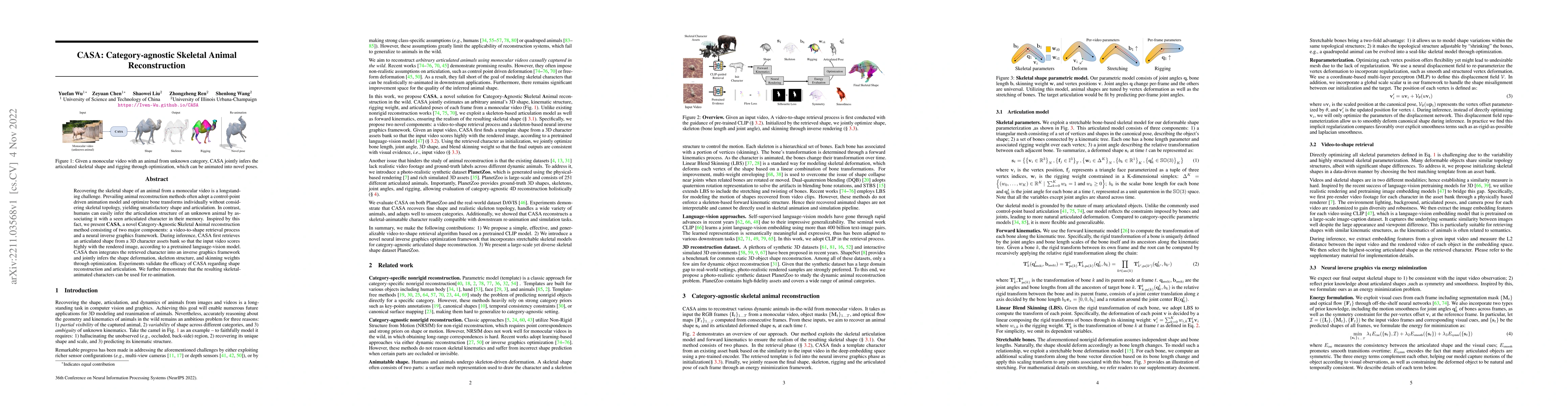 Thumbnail for CASA: Category-agnostic Skeletal Animal Reconstruction