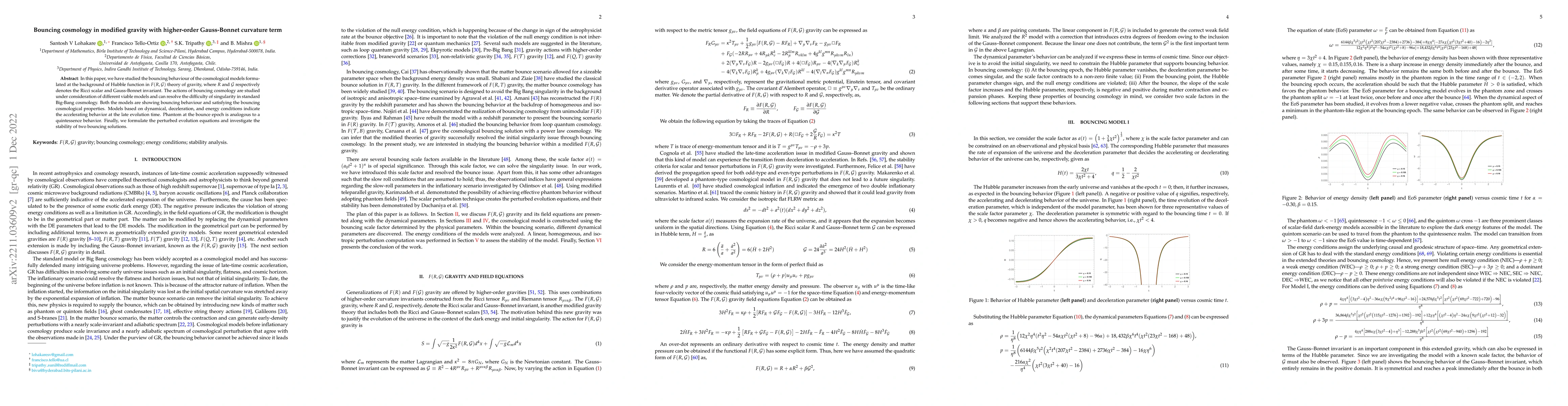 Thumbnail for Bouncing cosmology in modified gravity with higher-order Gauss-Bonnet
  curvature term