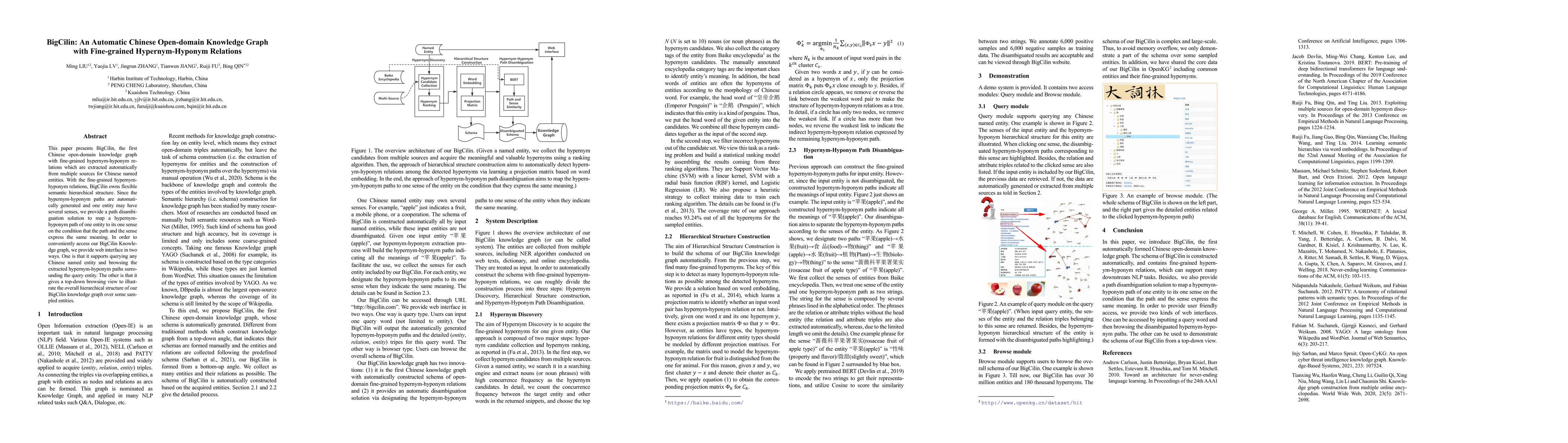 Thumbnail for BigCilin: An Automatic Chinese Open-domain Knowledge Graph with
  Fine-grained Hypernym-Hyponym Relations