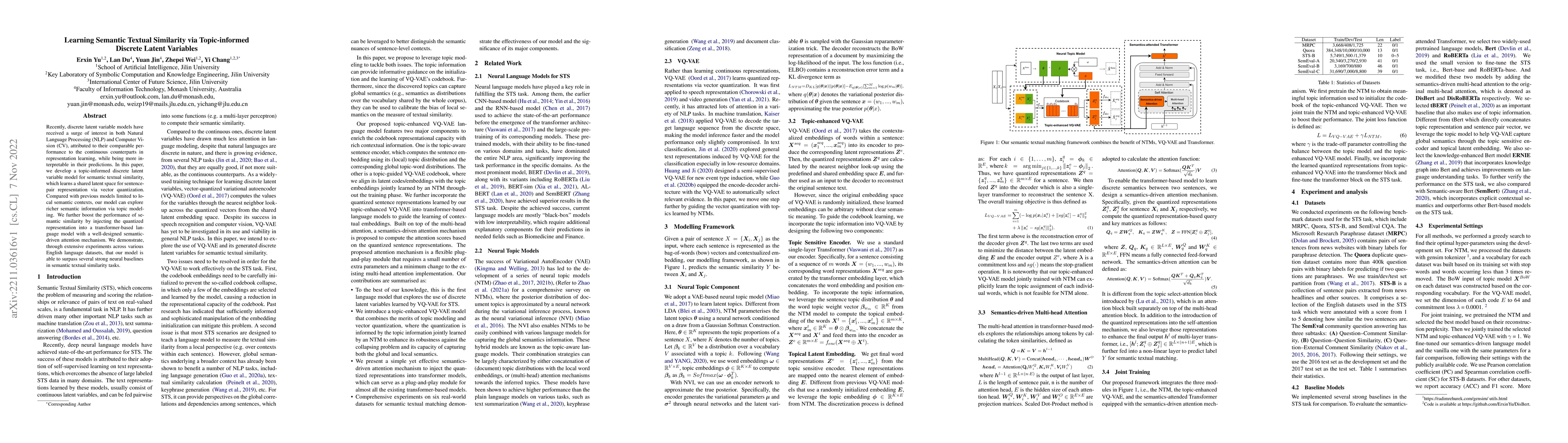 Thumbnail for Learning Semantic Textual Similarity via Topic-informed Discrete Latent
  Variables