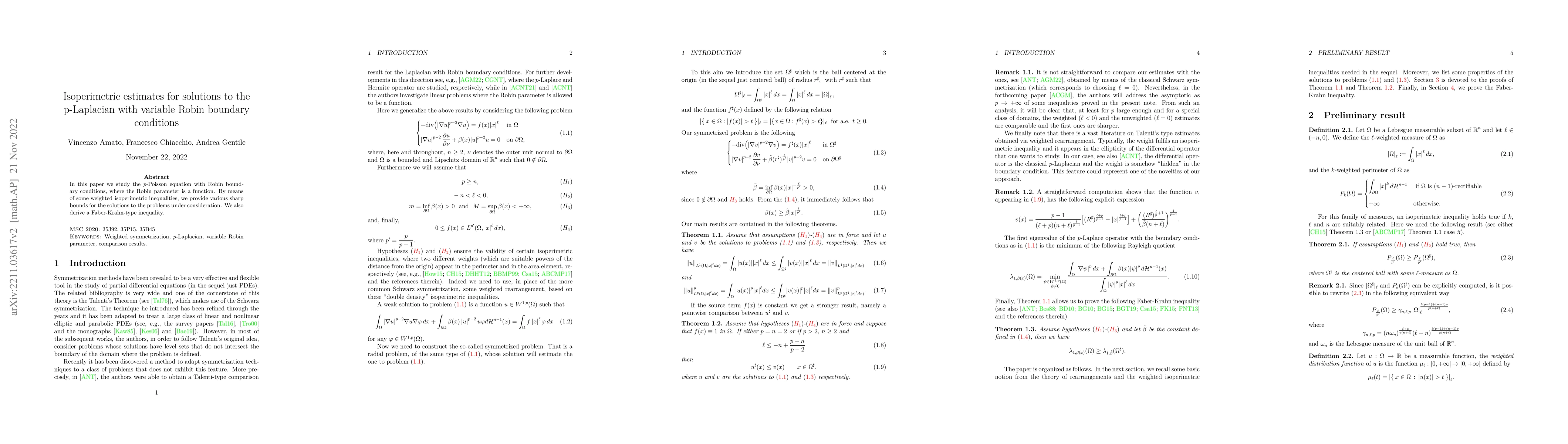Thumbnail for Isoperimetric estimates for solutions to the p-Laplacian with variable
  Robin boundary conditions