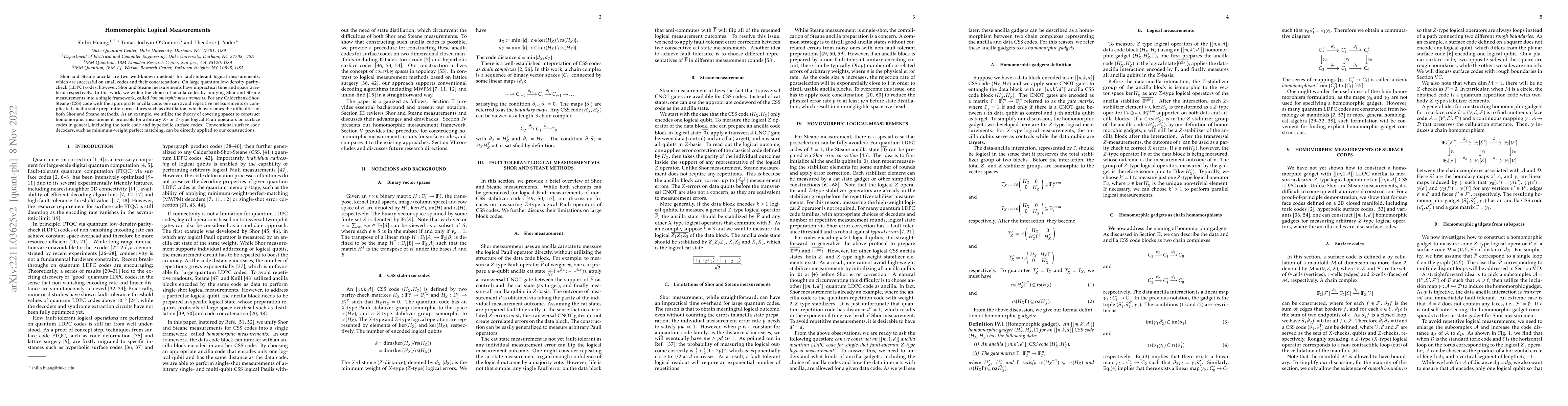 Thumbnail for Homomorphic Logical Measurements