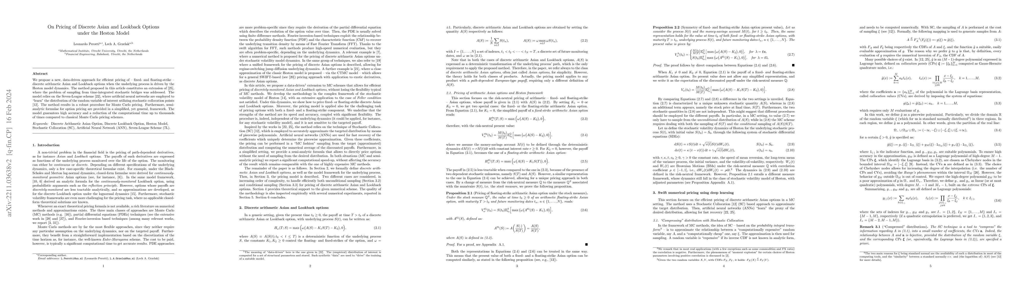 Thumbnail for On Pricing of Discrete Asian and Lookback Options under the Heston Model