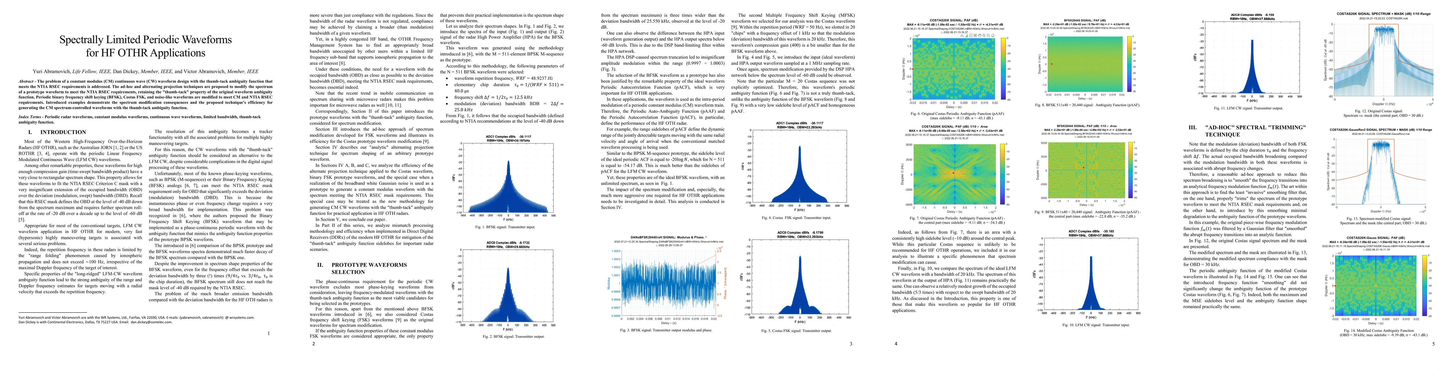Thumbnail for Spectrally Limited Periodic Waveforms for HF OTHR Applications