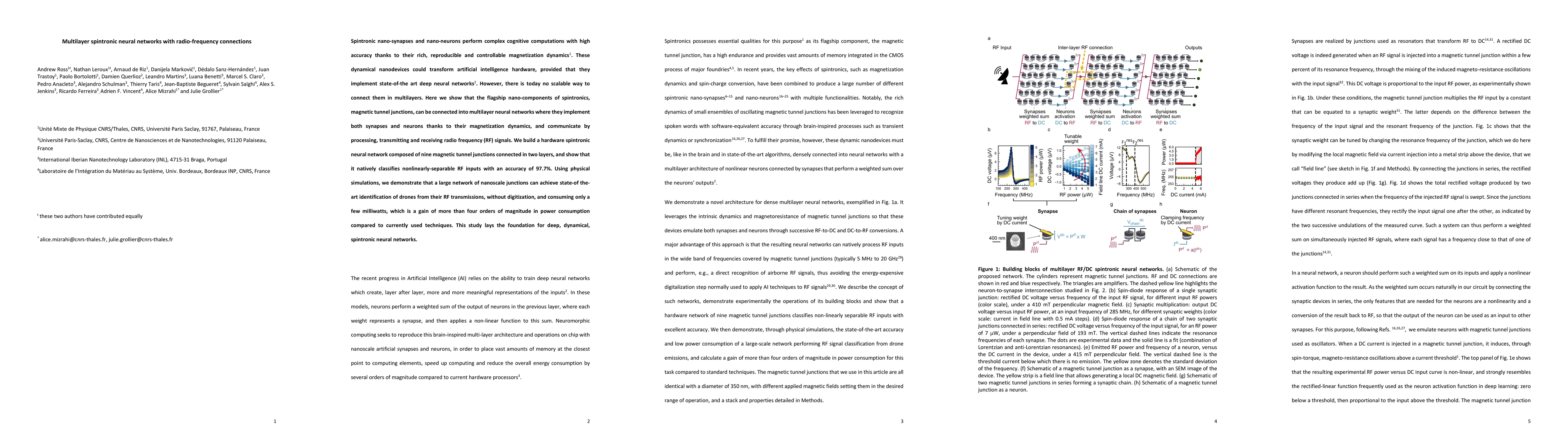 Thumbnail for Multilayer spintronic neural networks with radio-frequency connections