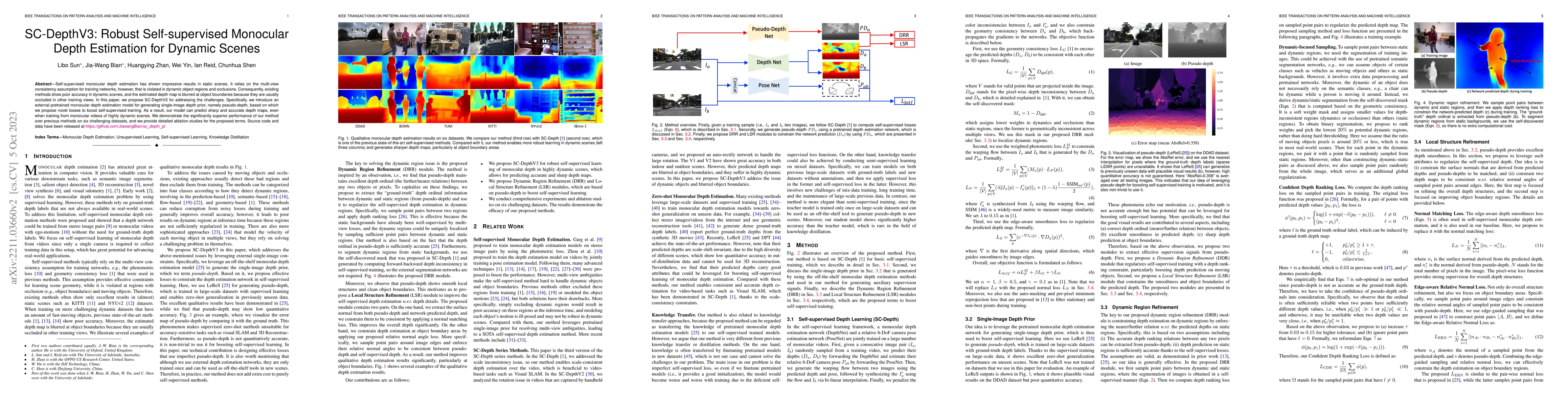Thumbnail for SC-DepthV3: Robust Self-supervised Monocular Depth Estimation for
  Dynamic Scenes