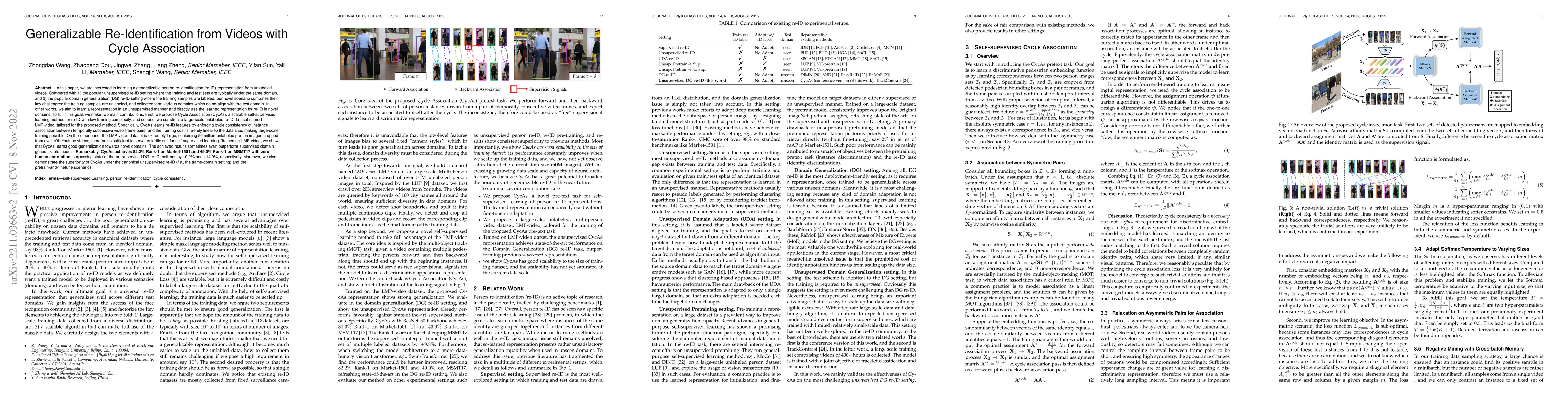 Thumbnail for Generalizable Re-Identification from Videos with Cycle Association