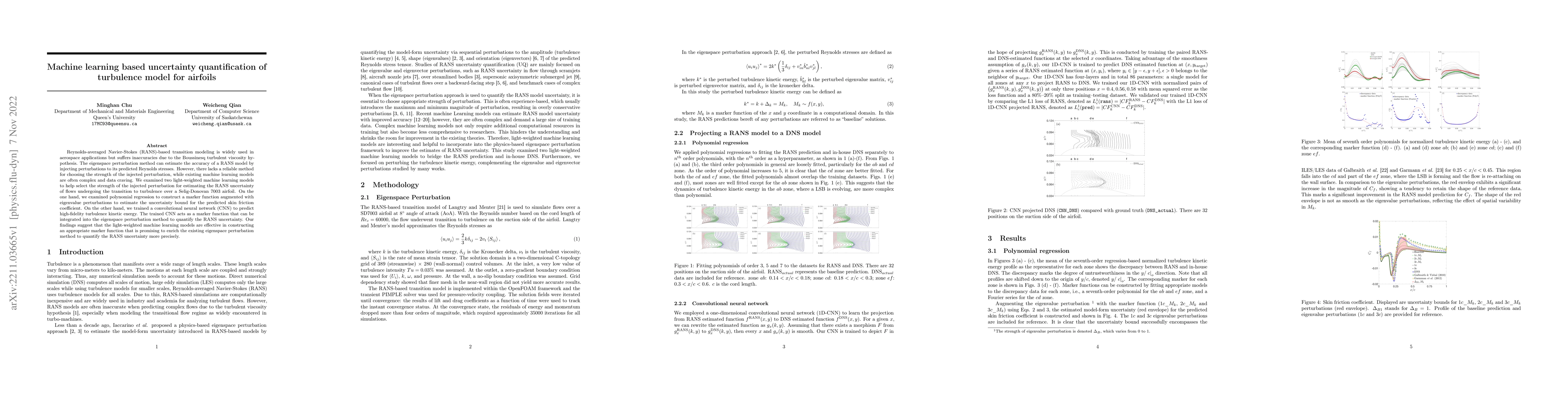 Thumbnail for Machine learning based uncertainty quantification of turbulence model
  for airfoils
