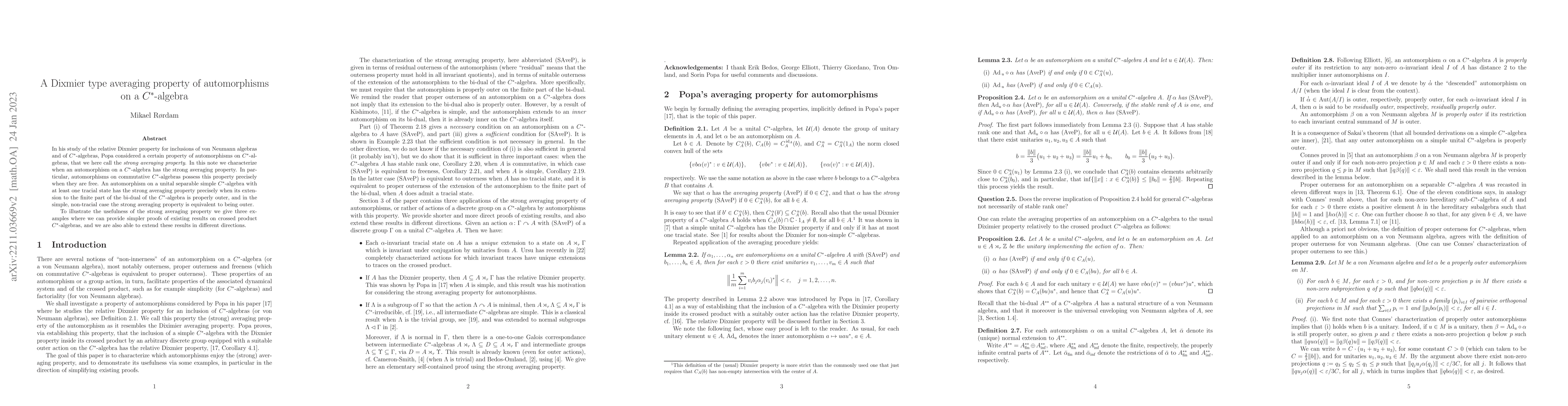 Thumbnail for A Dixmier type averaging property of automorphisms on a $C^*$-algebra