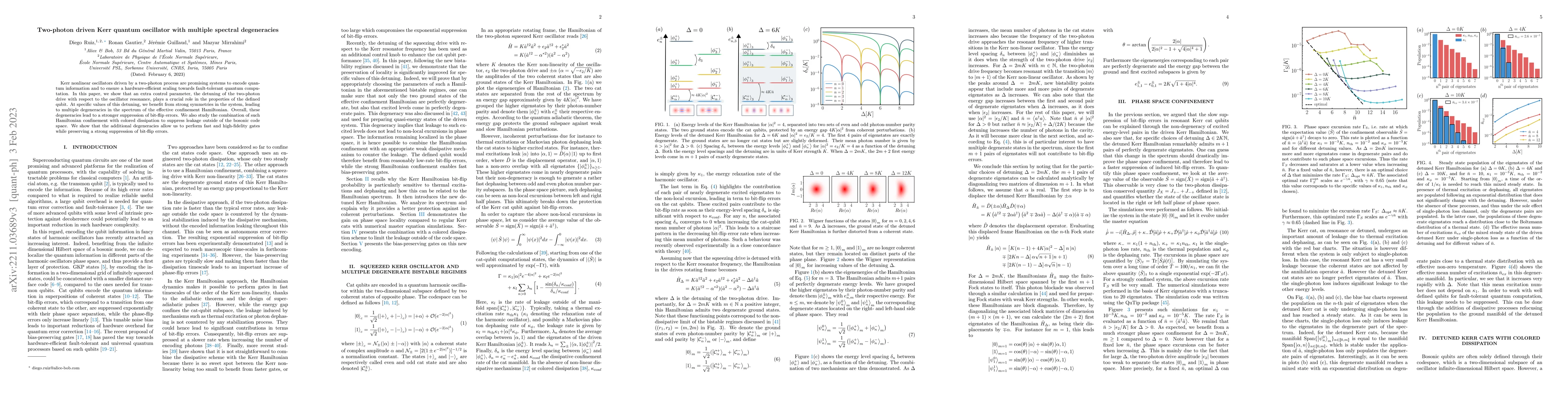 Thumbnail for Two-photon driven Kerr quantum oscillator with multiple spectral
  degeneracies