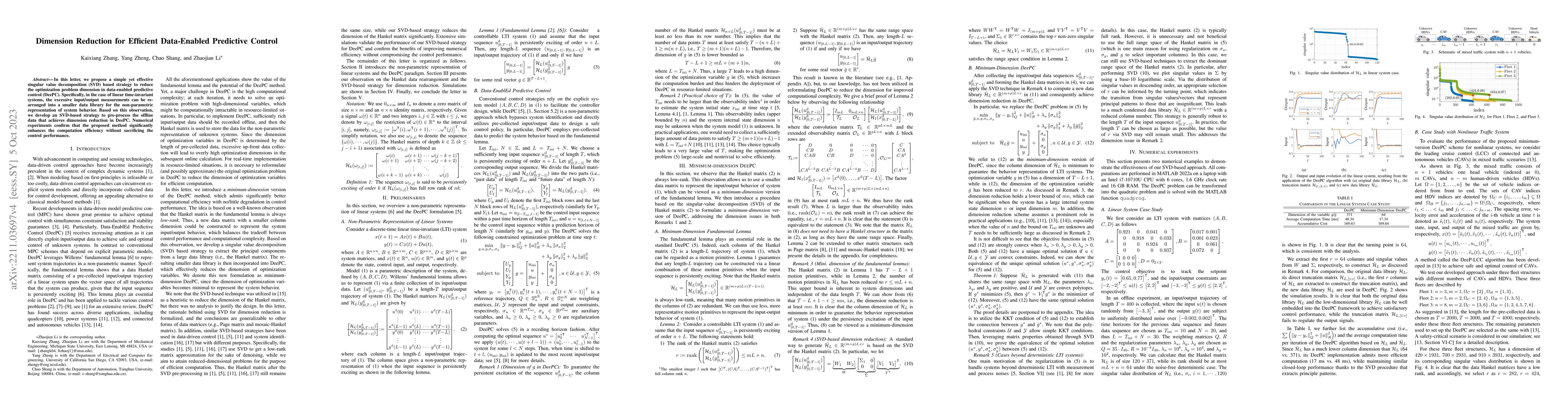 Thumbnail for Dimension Reduction for Efficient Data-Enabled Predictive Control