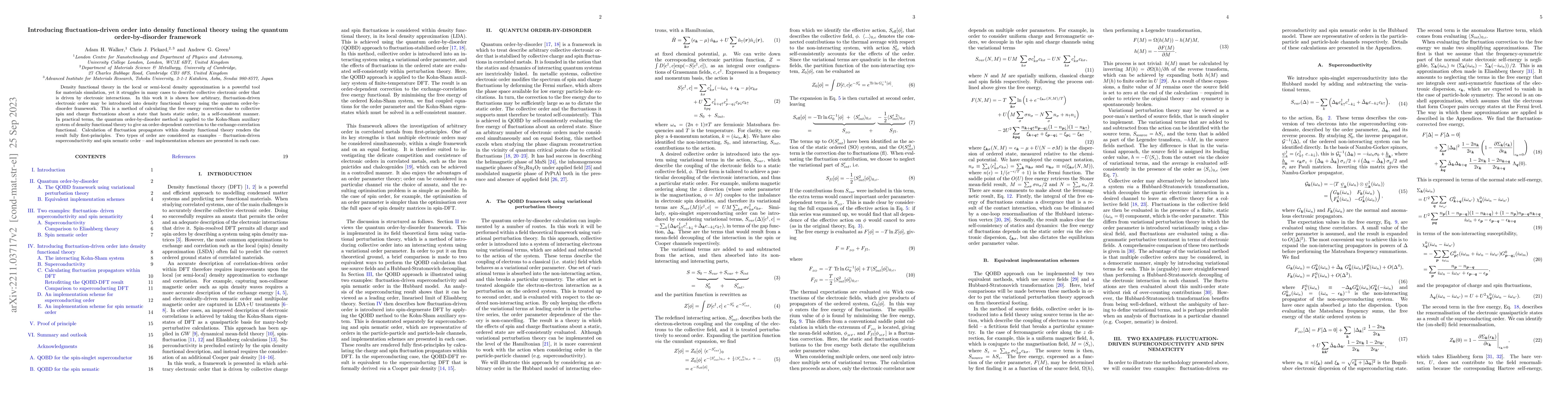 Thumbnail for Introducing fluctuation-driven order into density functional theory
  using the quantum order-by-disorder framework