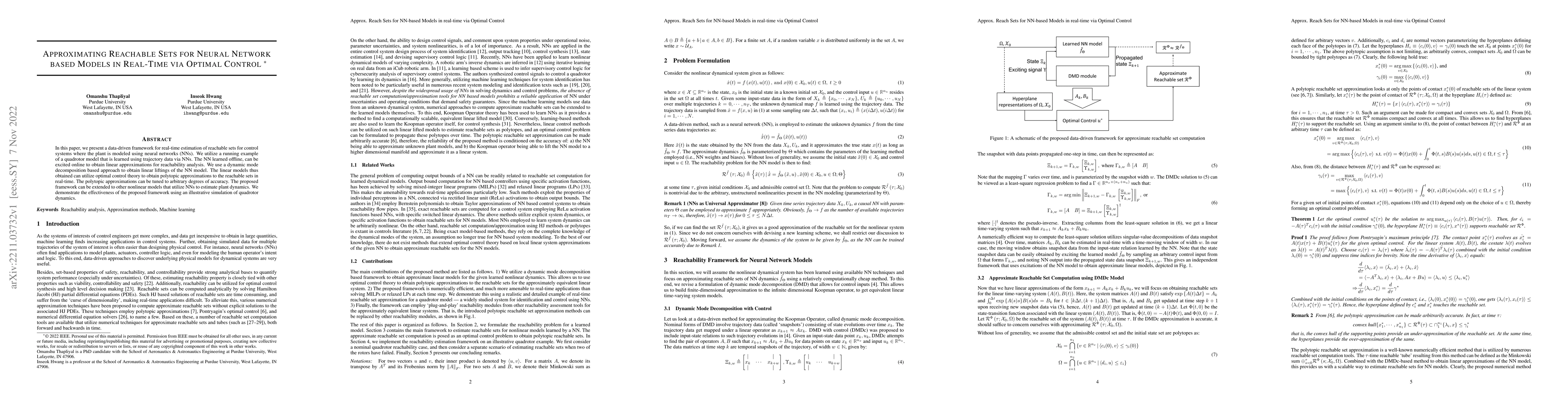 Thumbnail for Approximating Reachable Sets for Neural Network based Models in
  Real-Time via Optimal Control