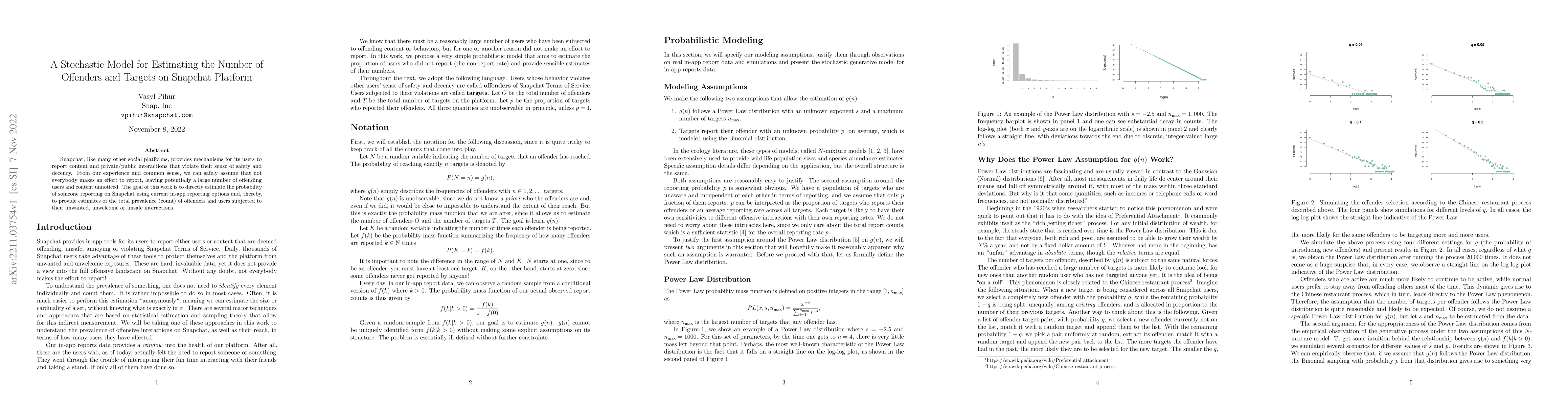 Thumbnail for A Stochastic Model for Estimating the Number of Offenders and Targets on
  Snapchat Platform