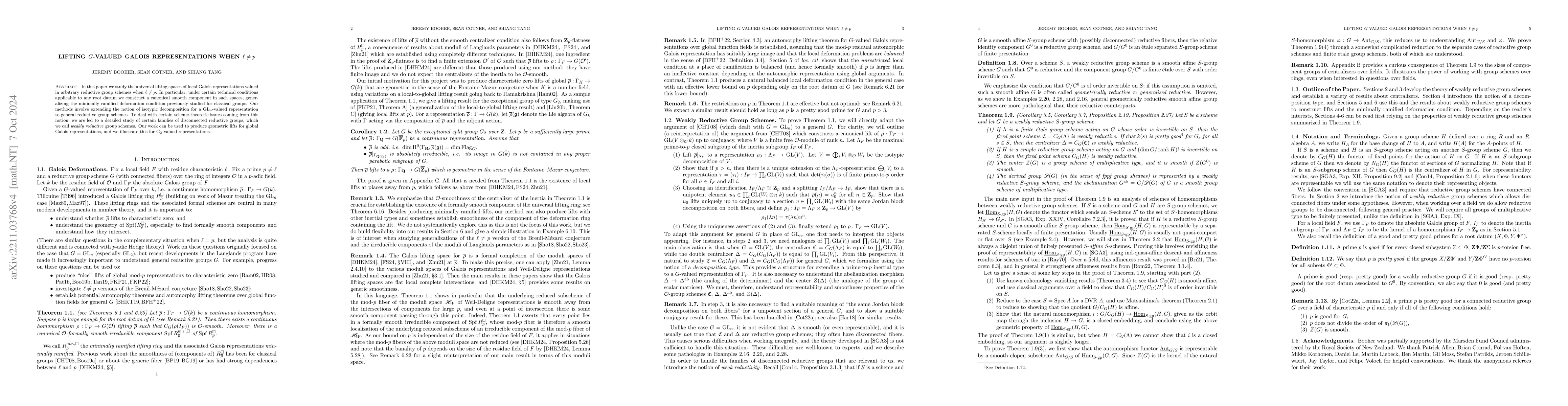 Thumbnail for Lifting $G$-Valued Galois Representations when $\ell \neq p$