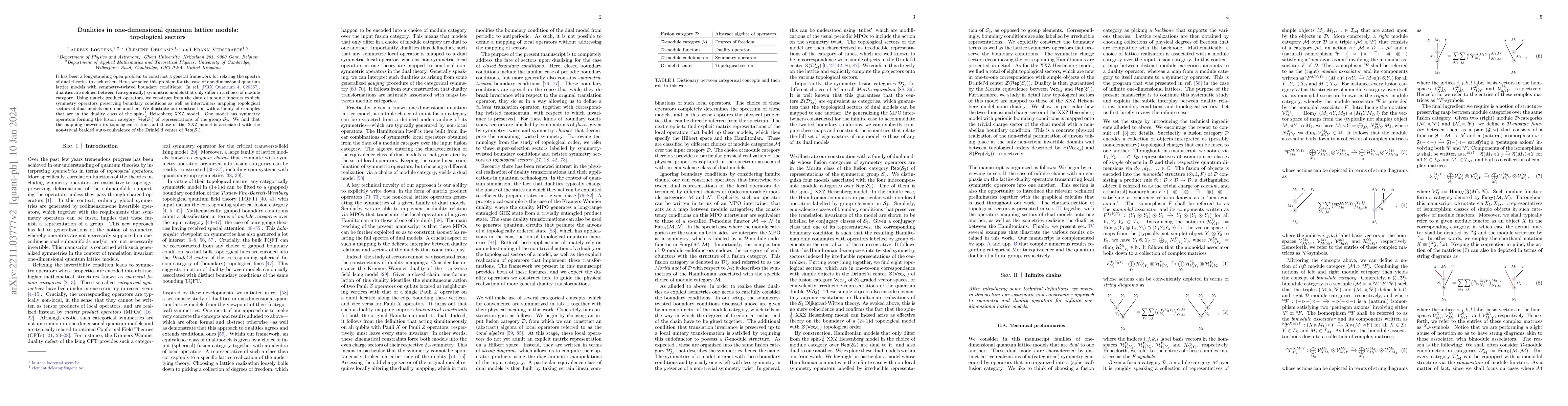Thumbnail for Dualities in one-dimensional quantum lattice models: topological sectors