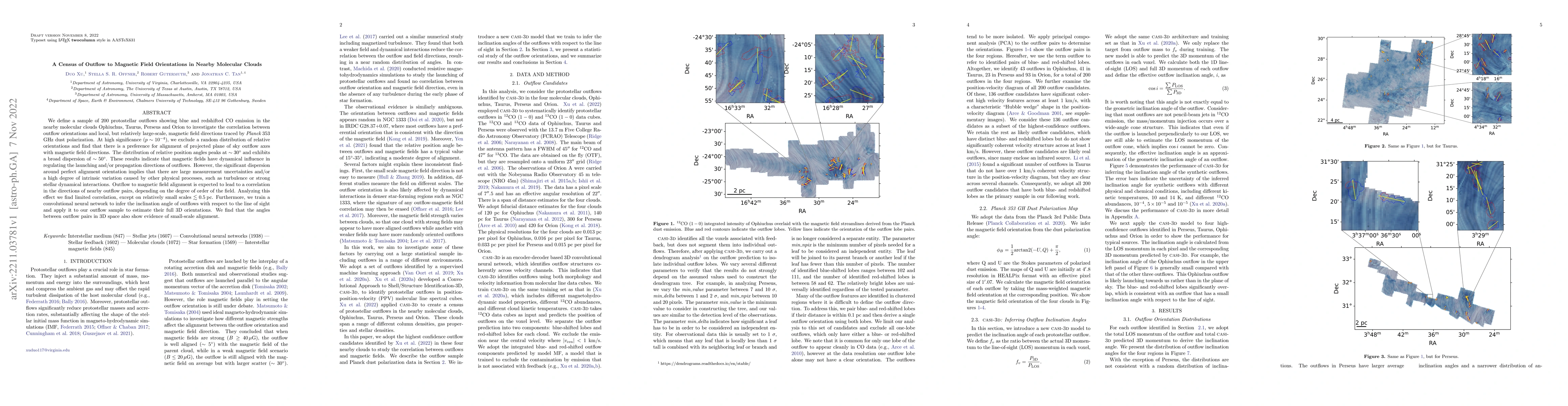 Thumbnail for A Census of Outflow to Magnetic Field Orientations in Nearby Molecular
  Clouds