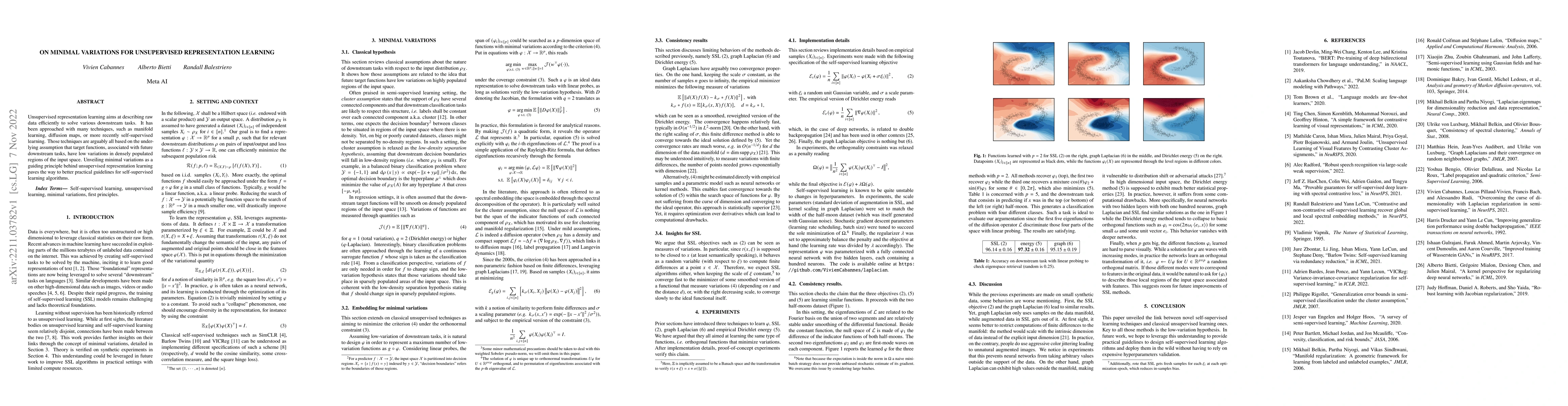 Thumbnail for On minimal variations for unsupervised representation learning