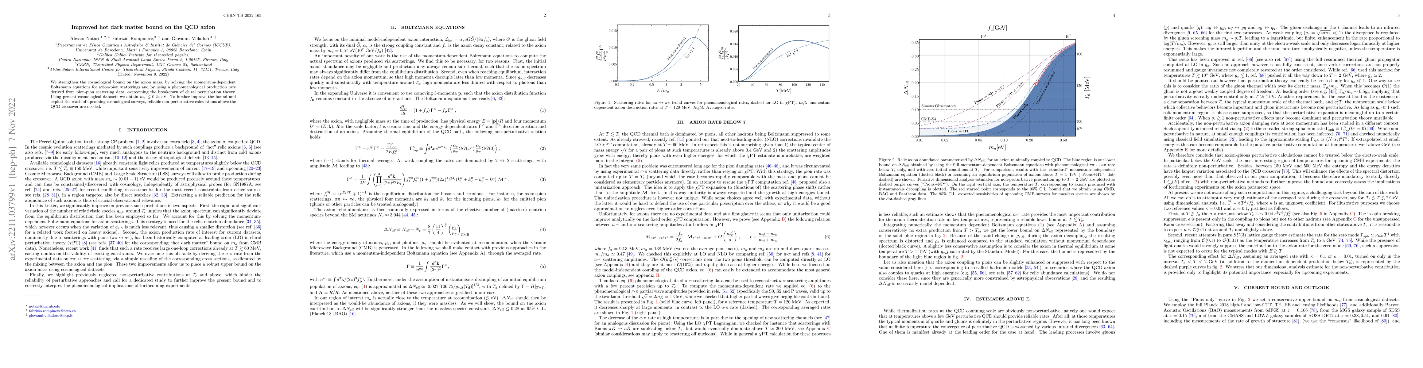 Thumbnail for Improved hot dark matter bound on the QCD axion