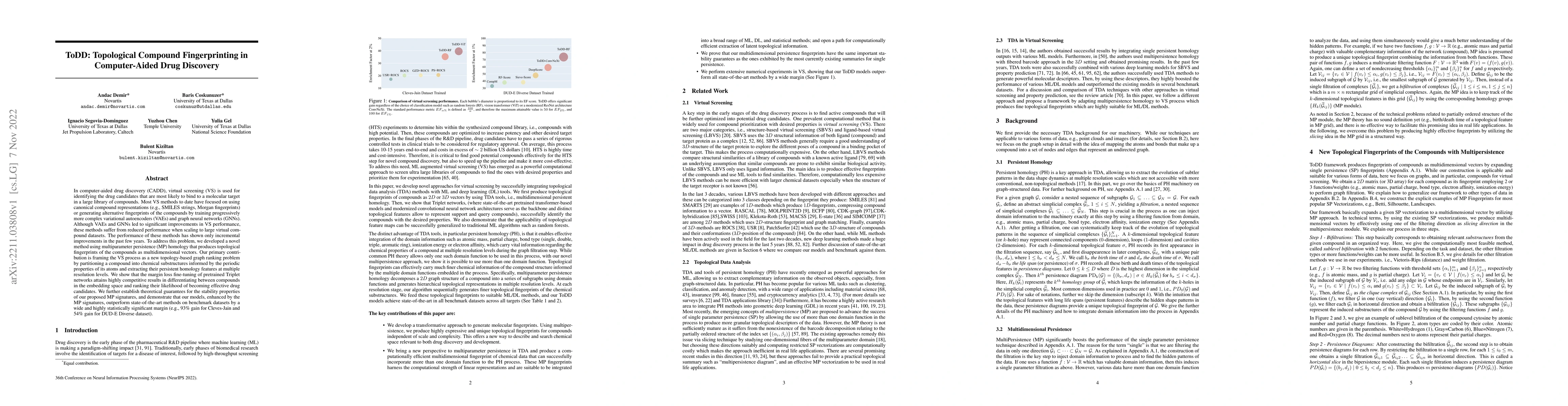 Thumbnail for ToDD: Topological Compound Fingerprinting in Computer-Aided Drug
  Discovery