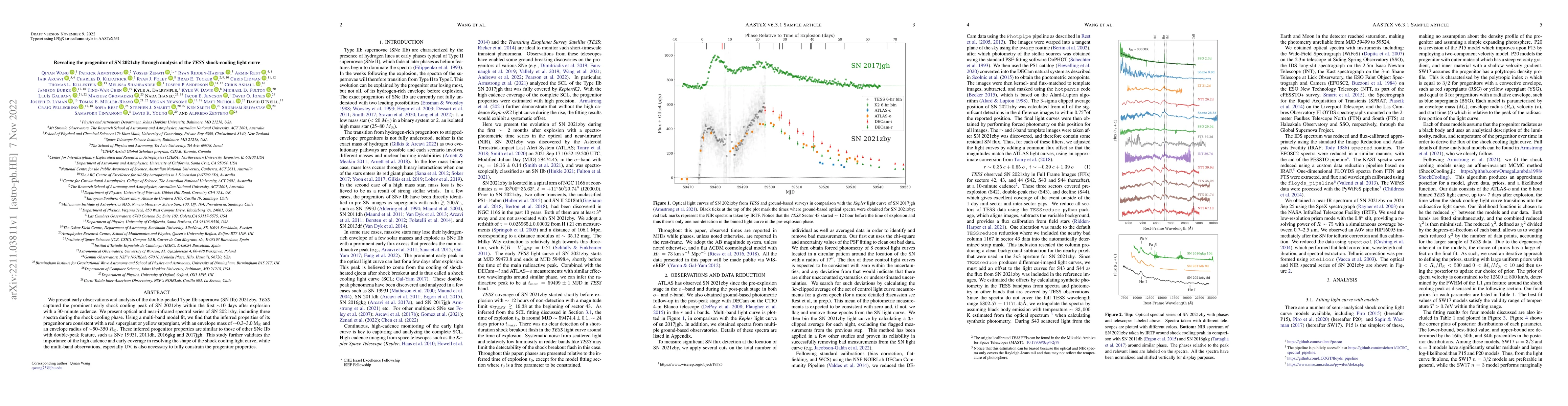 Thumbnail for Revealing the progenitor of SN 2021zby through analysis of the $TESS$
  shock-cooling light curve