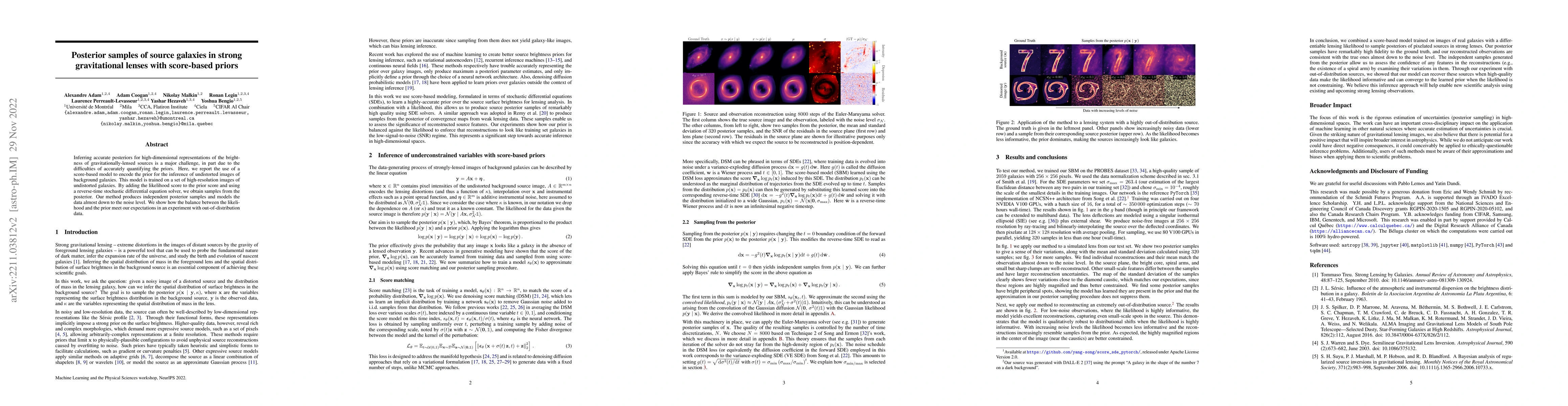 Thumbnail for Posterior samples of source galaxies in strong gravitational lenses with
  score-based priors
