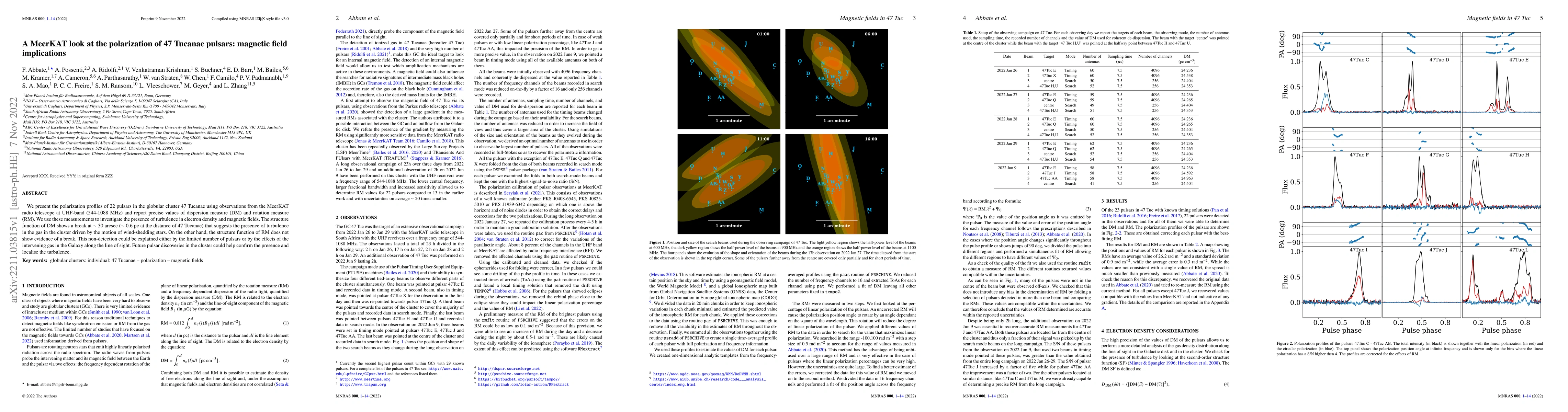 Thumbnail for A MeerKAT look at the polarization of 47 Tucanae pulsars: magnetic field
  implications