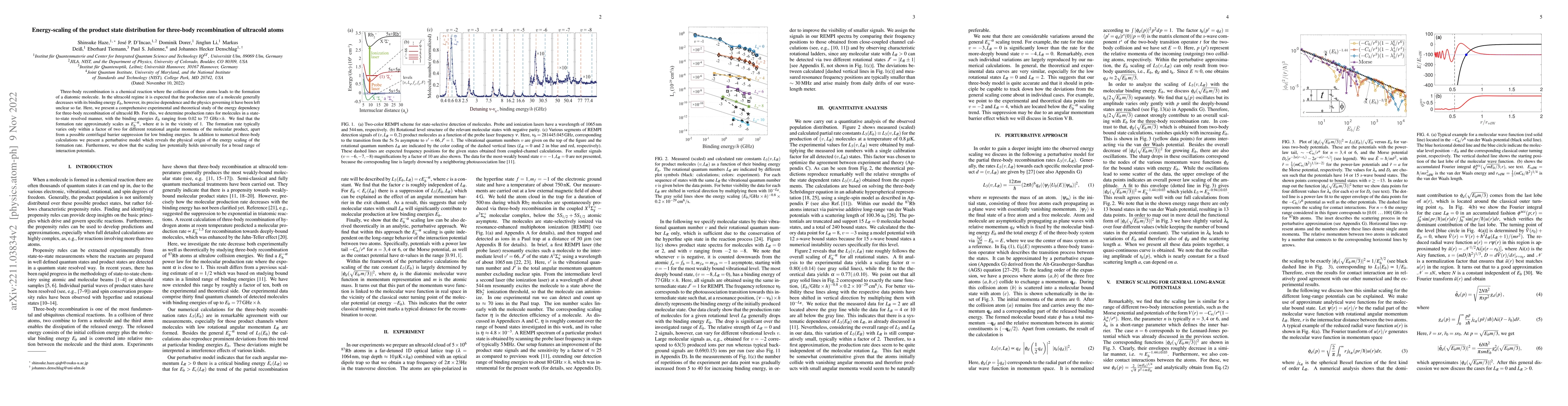Thumbnail for Energy-scaling of the product state distribution for three-body
  recombination of ultracold atoms