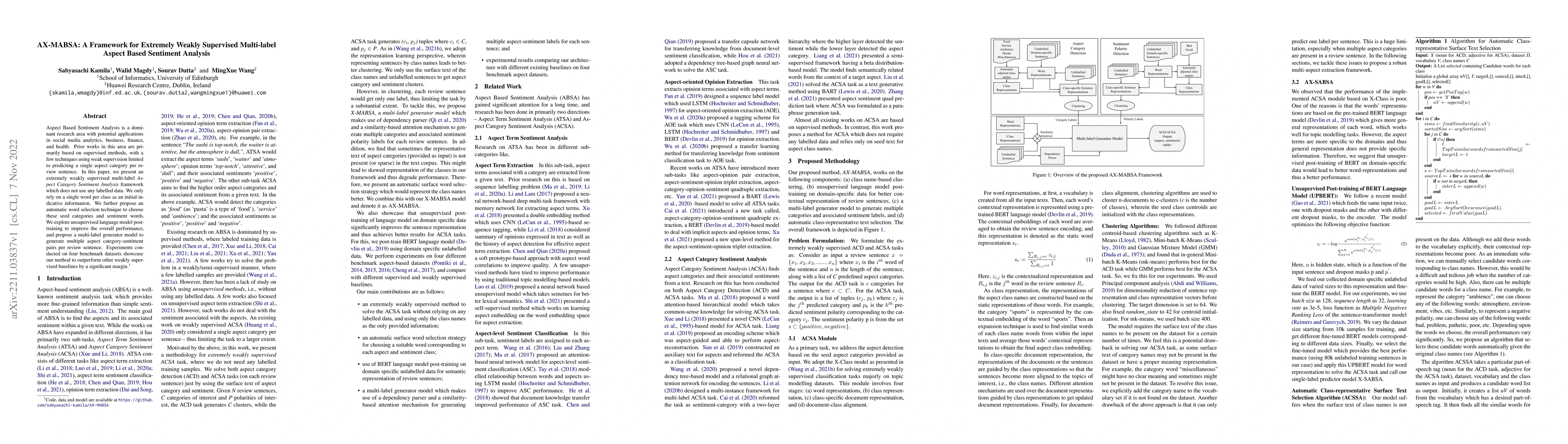 Thumbnail for AX-MABSA: A Framework for Extremely Weakly Supervised Multi-label Aspect
  Based Sentiment Analysis