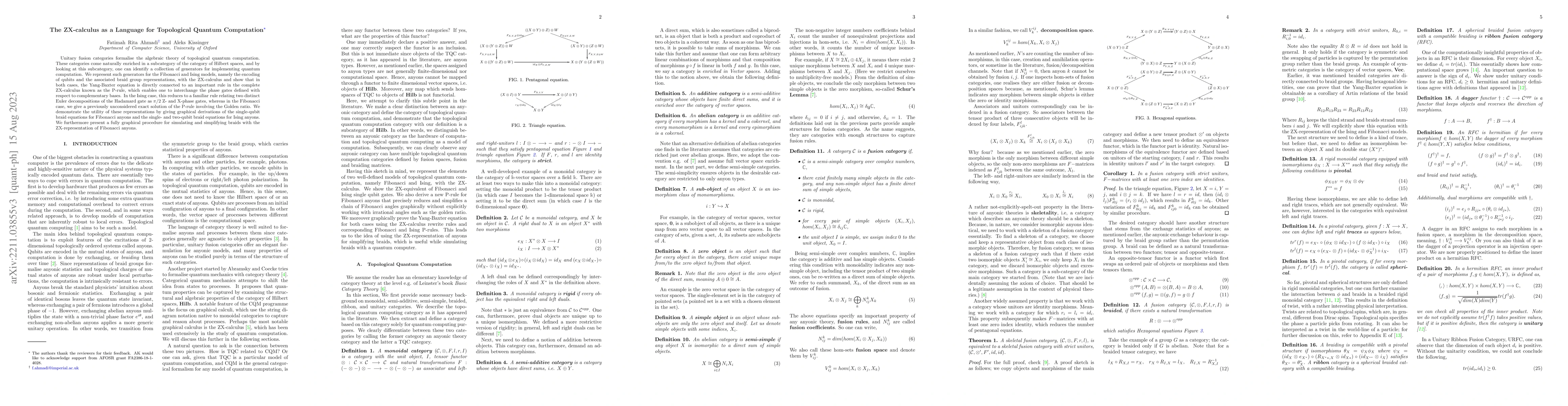 Thumbnail for The ZX-calculus as a Language for Topological Quantum Computation