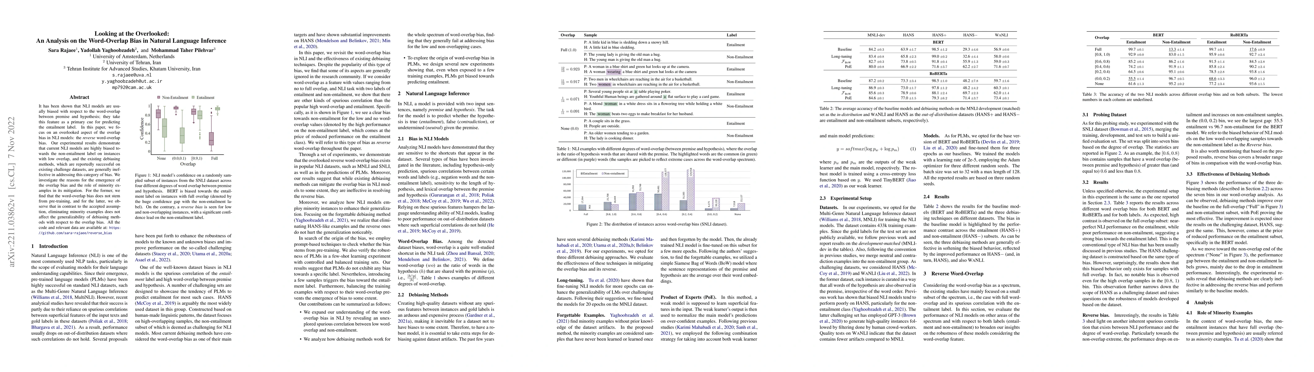 Thumbnail for Looking at the Overlooked: An Analysis on the Word-Overlap Bias in
  Natural Language Inference