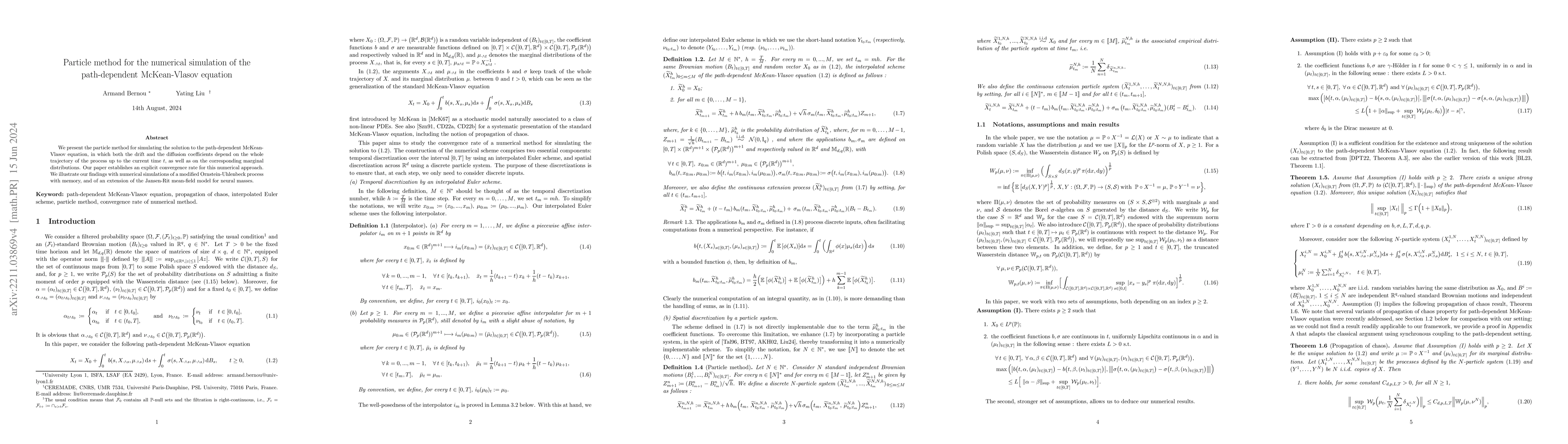 Thumbnail for Particle method for the numerical simulation of the path-dependent
  McKean-Vlasov equation