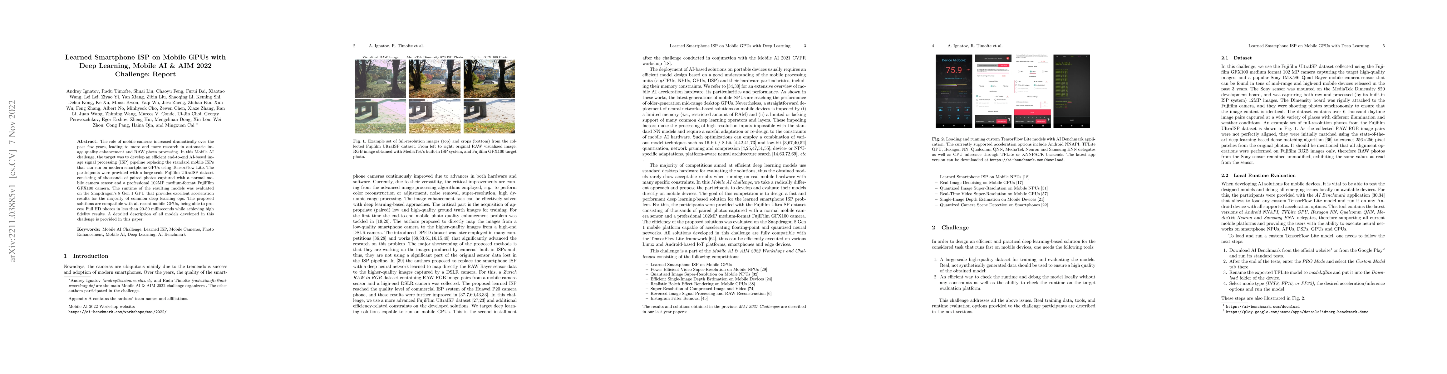 Thumbnail for Learned Smartphone ISP on Mobile GPUs with Deep Learning, Mobile AI &
  AIM 2022 Challenge: Report