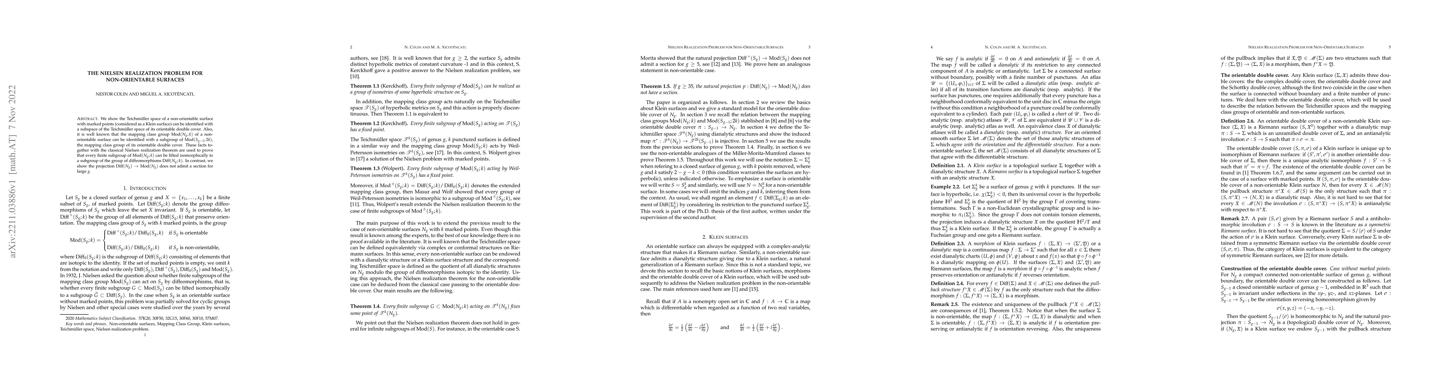 Thumbnail for The Nielsen Realization Problem for Non-Orientable Surfaces