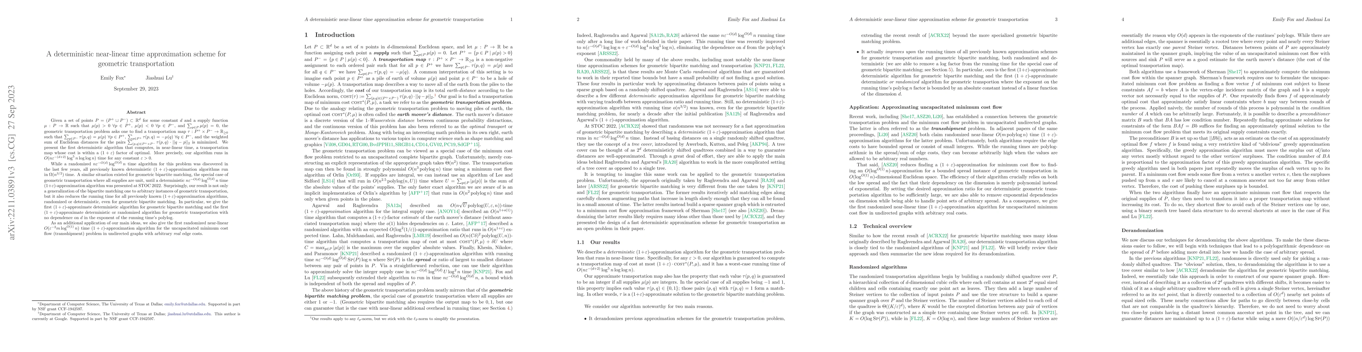 Thumbnail for A deterministic near-linear time approximation scheme for geometric
  transportation