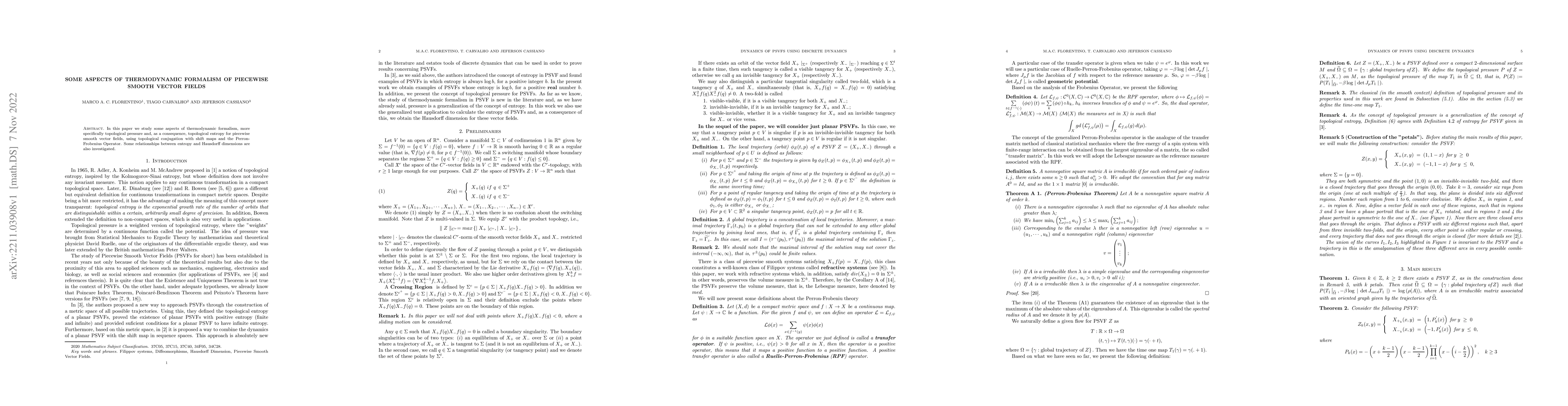 Thumbnail for Some apects of thermodinamic formalism of piecewise of smooth vector
  fields