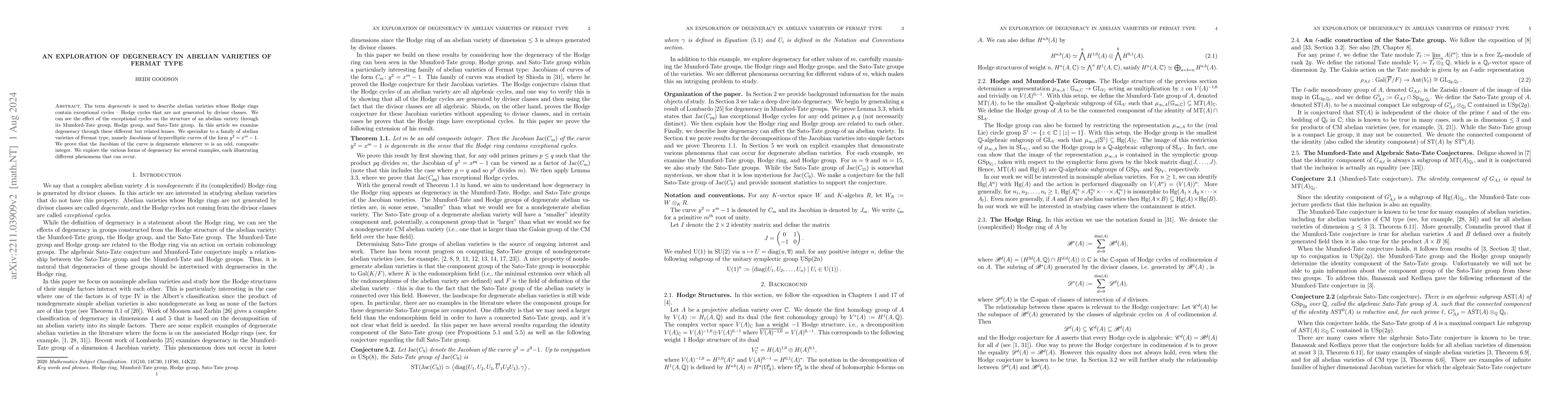 Thumbnail for An Exploration of Degeneracy in Abelian Varieties of Fermat Type